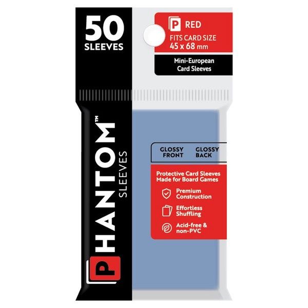 Phantom Sleeves - Red: 45x68mm, Texture: Phantom Sleeves-Red: Glossy Front and Back