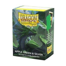 Dragon Shield Sleeves: Standard Matte Dual - Apple Green &amp; Silver 100CT