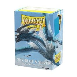Dragon Shield Sleeves: Standard Matte Dual - Sky Blue &amp; Silver 100CT