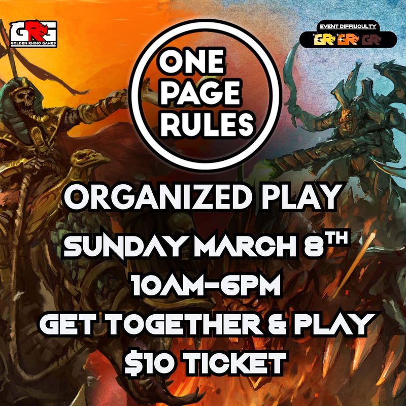 03/08 One Page Rules - Organized Play