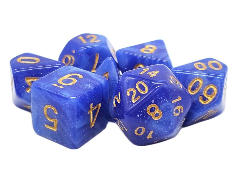 Old School 7 Piece DnD RPG Dice Set: Galaxy