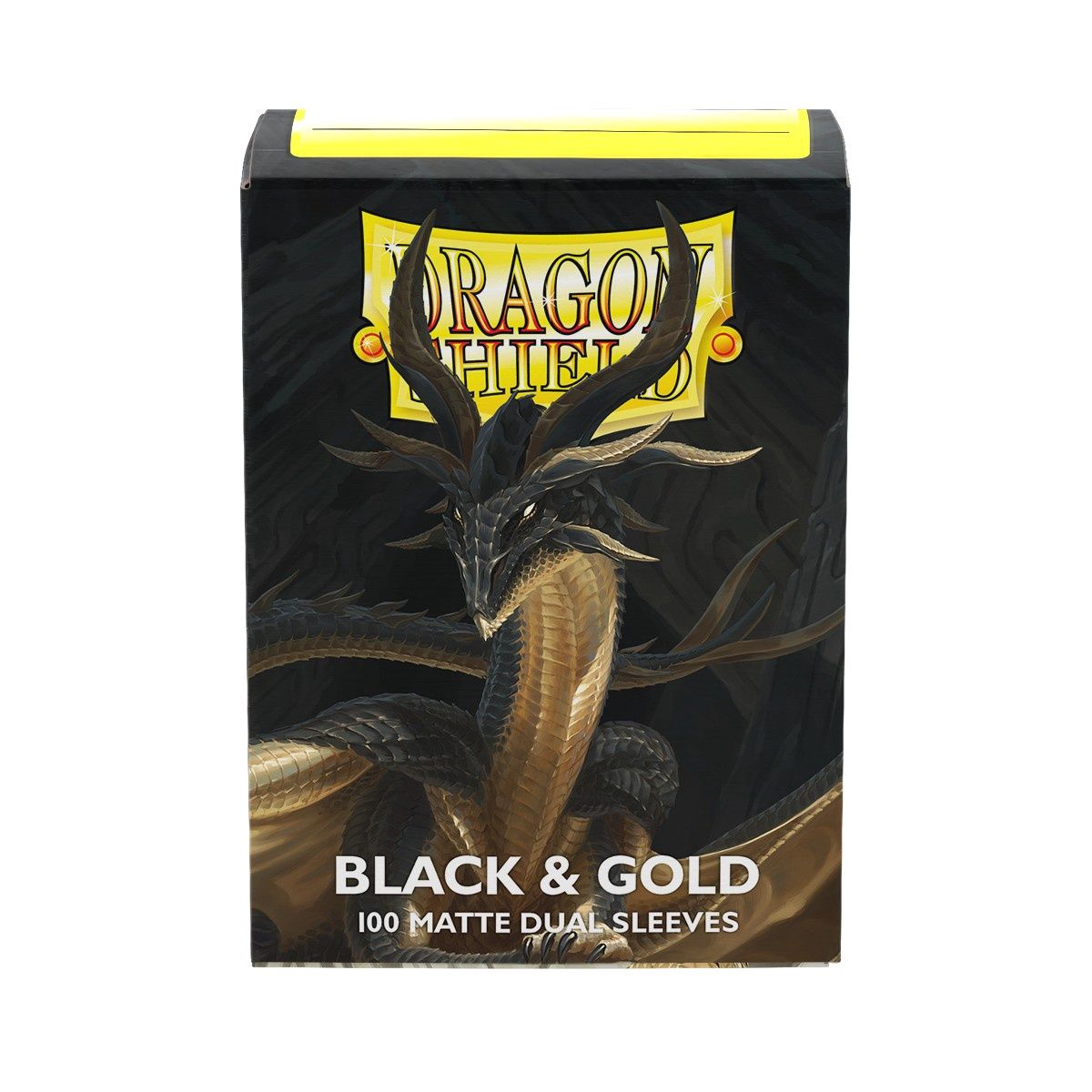Dragon Shield Sleeves: Standard Matte Dual - Black &amp; Gold 100CT