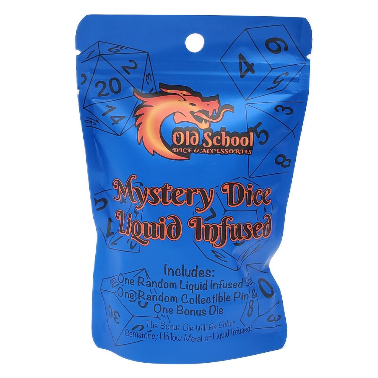 Mystery Dice - Liquid Infused: 7-Piece Liquid Infused Set &amp; Collectible Pin w/ Bonus Premium Dice