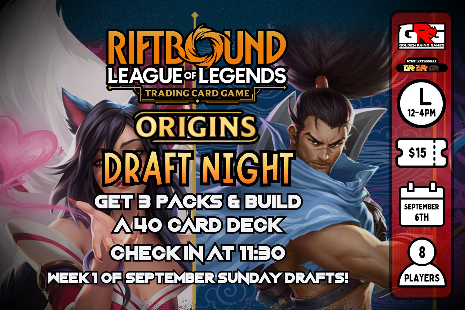 09/06 Riftbound September Sunday Drafts - Week 1: Origins