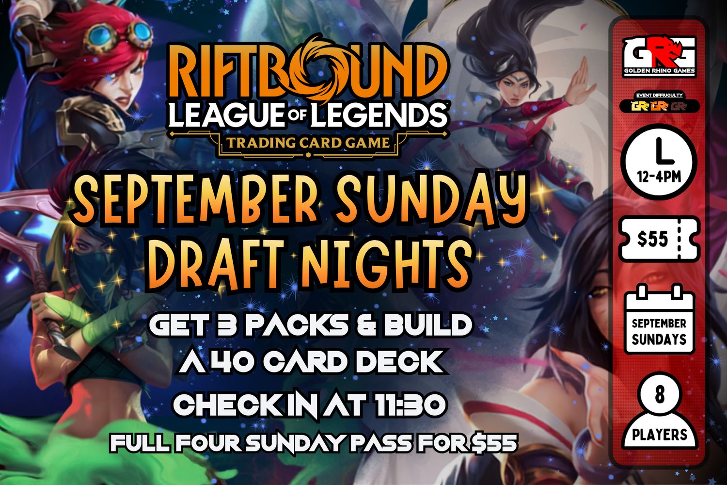 Riftbound September Sunday Drafts - 4 Week Pass!