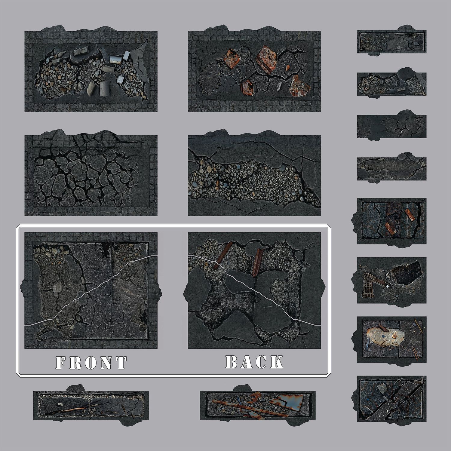 Table War Terrain Base Set, Theme: Asphalt