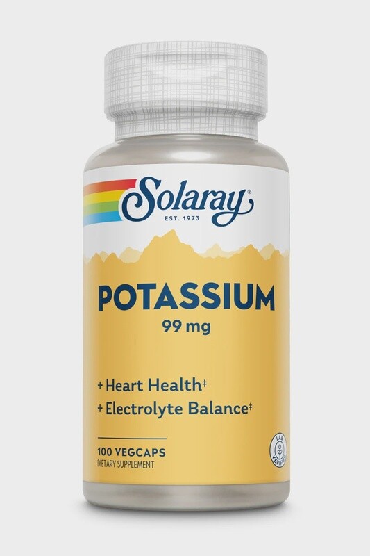 Solaray , Potassium 99, Size: 100ct 99mg