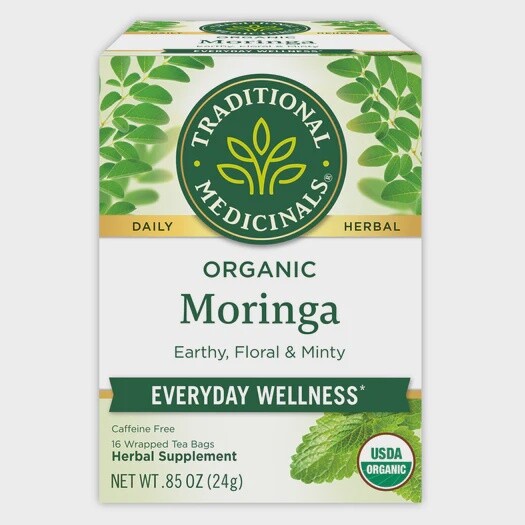 TRADITIONAL MEDICINALS , Moringa with Spearmint & Sage Tea, BAG: 16 tea bags