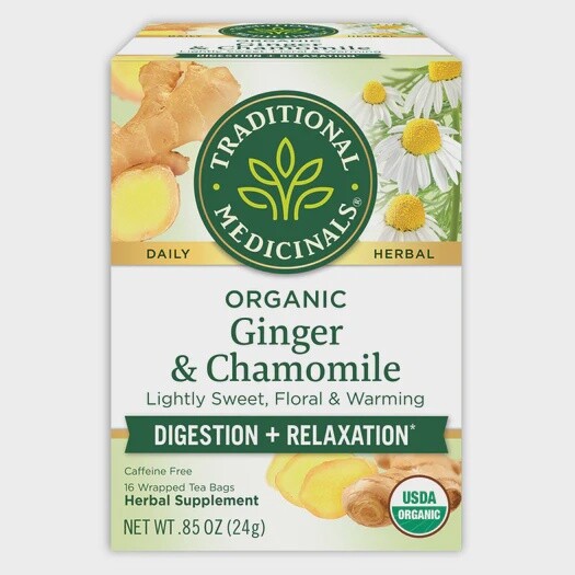 TRADITIONAL MEDICINALS , Ginger & Chamomile Tea, BAG: 16 tea bags