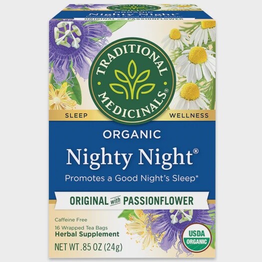 TRADITIONAL MEDICINALS , Nighty Night Tea Original with Passionflower, BAG: 16 tea bags