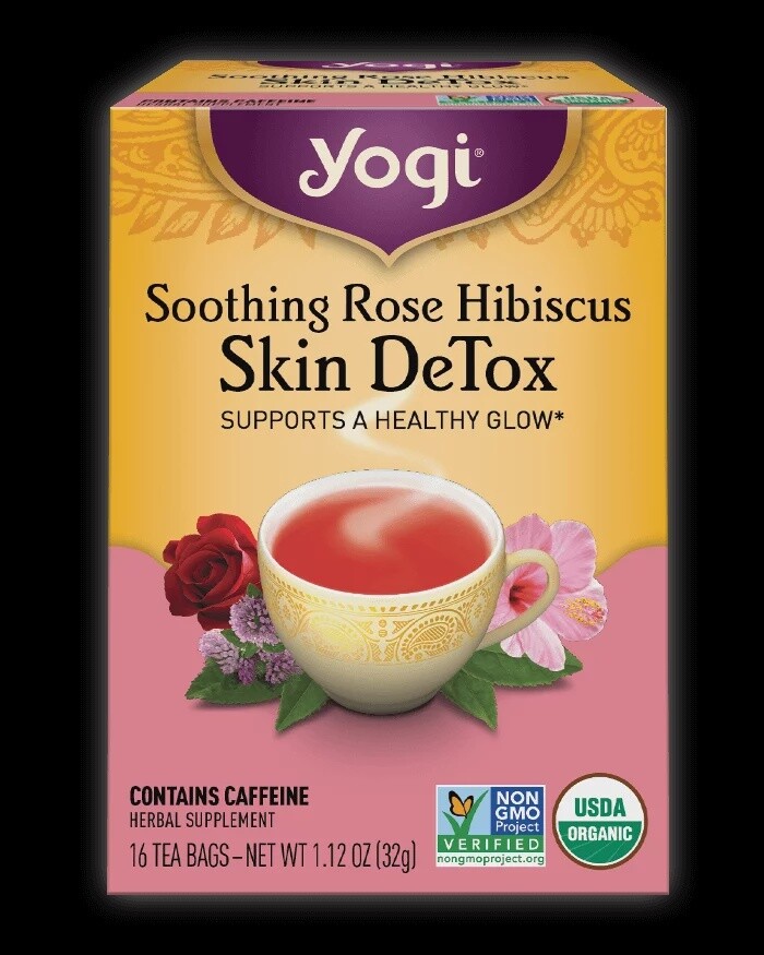 YOGI TEA , Soothing Rose Hibiscus Skin DeTox Tea, BAG: 16