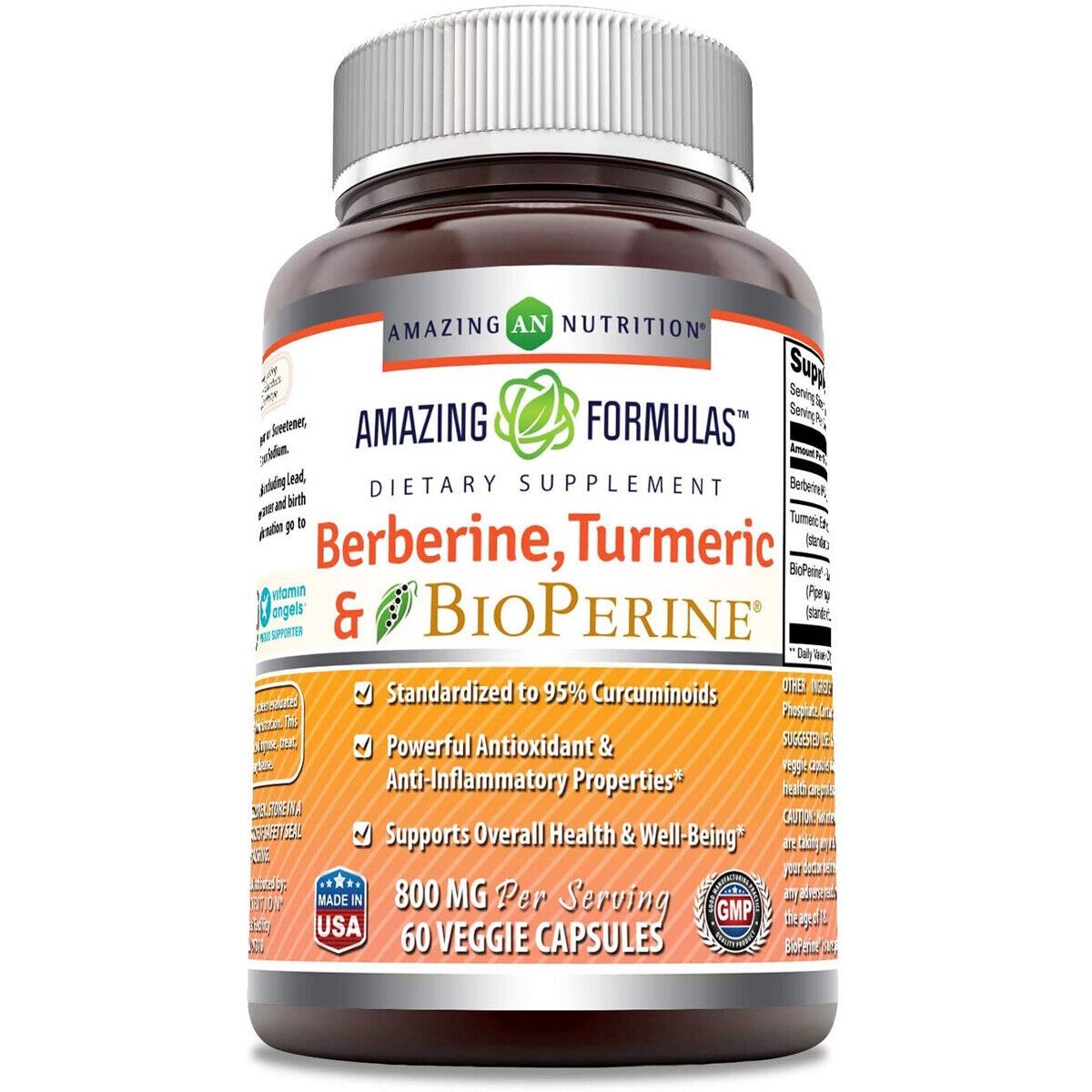 Amazing Nutrition , Berberine Turmeric 800Mg  60 Vcap