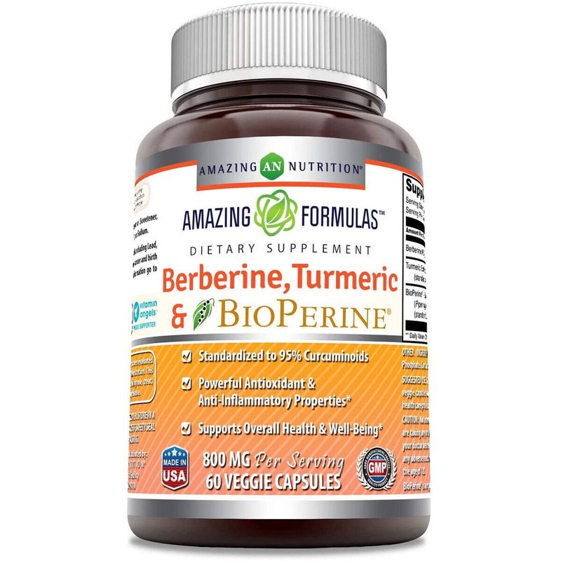 Amazing Nutrition , Berberine Turmeric 800Mg  60 Vcap