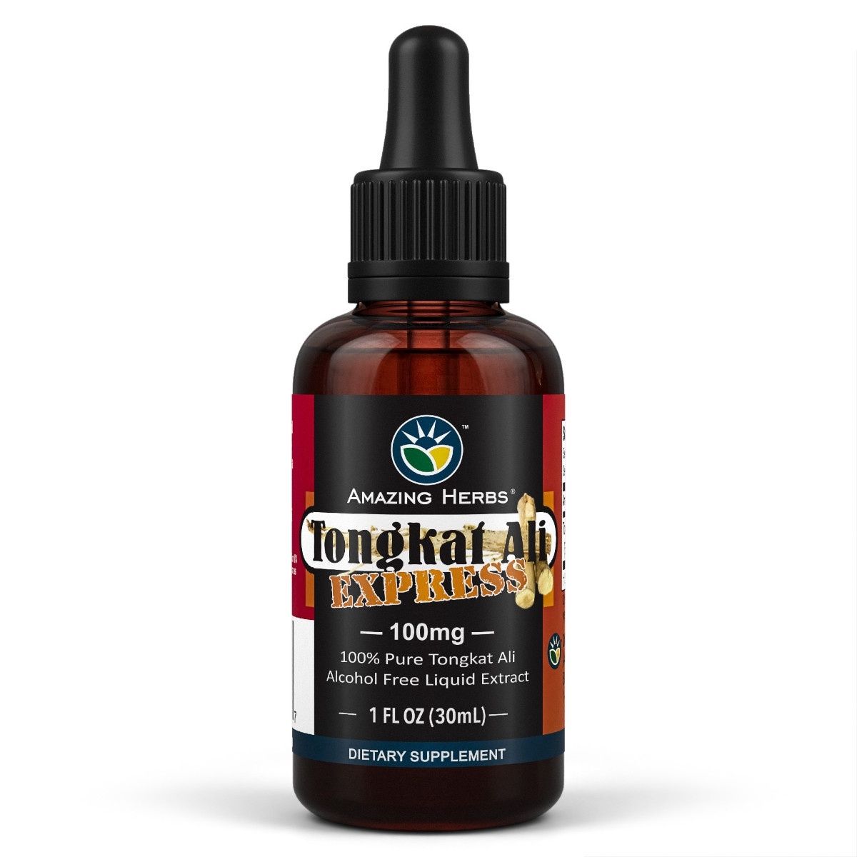 Amazing Herbs , Tongkat Ali Liquid Extract Stamina 1 Oz