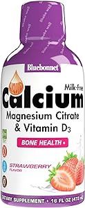 Bluebonnet, Liquid Calcium Magnesium Citrate & D3, Strawberry Flavor, 16 Oz.