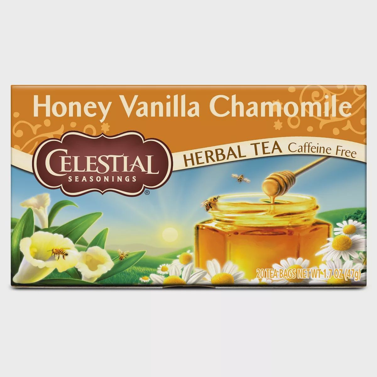 CELESTIAL SEASONINGS , Herbal Tea, Honey Vanilla Chamomile, Caffeine Free