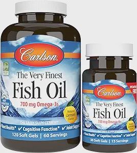 Carlson Laboratories , The Very Finest Fish Oil, Lemon 120+30 Soft Gels