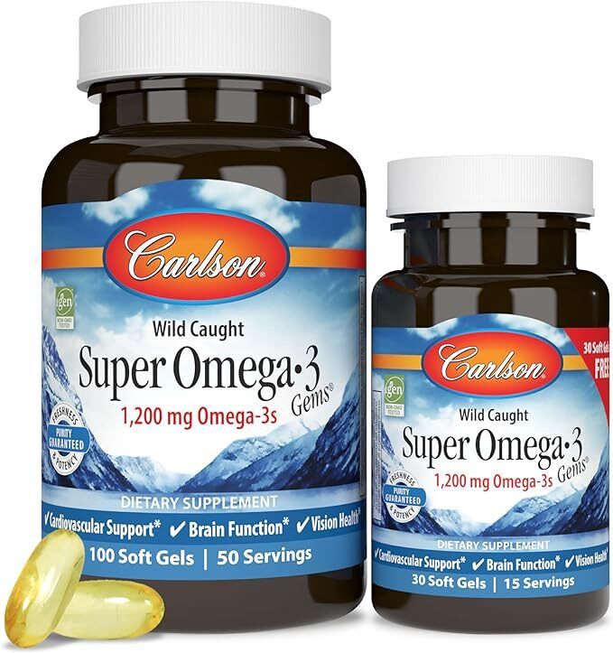 Carlson Laboratories , Super Omega-3 Gems 100+30 Soft Gels Carlson Laboratories , Super Omega-3 Gems 100+30 Soft Gels