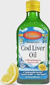 Carlson Laboratories , Wild Norwegian, Cod Liver Oil, Natural Lemon , 1,000 Mg