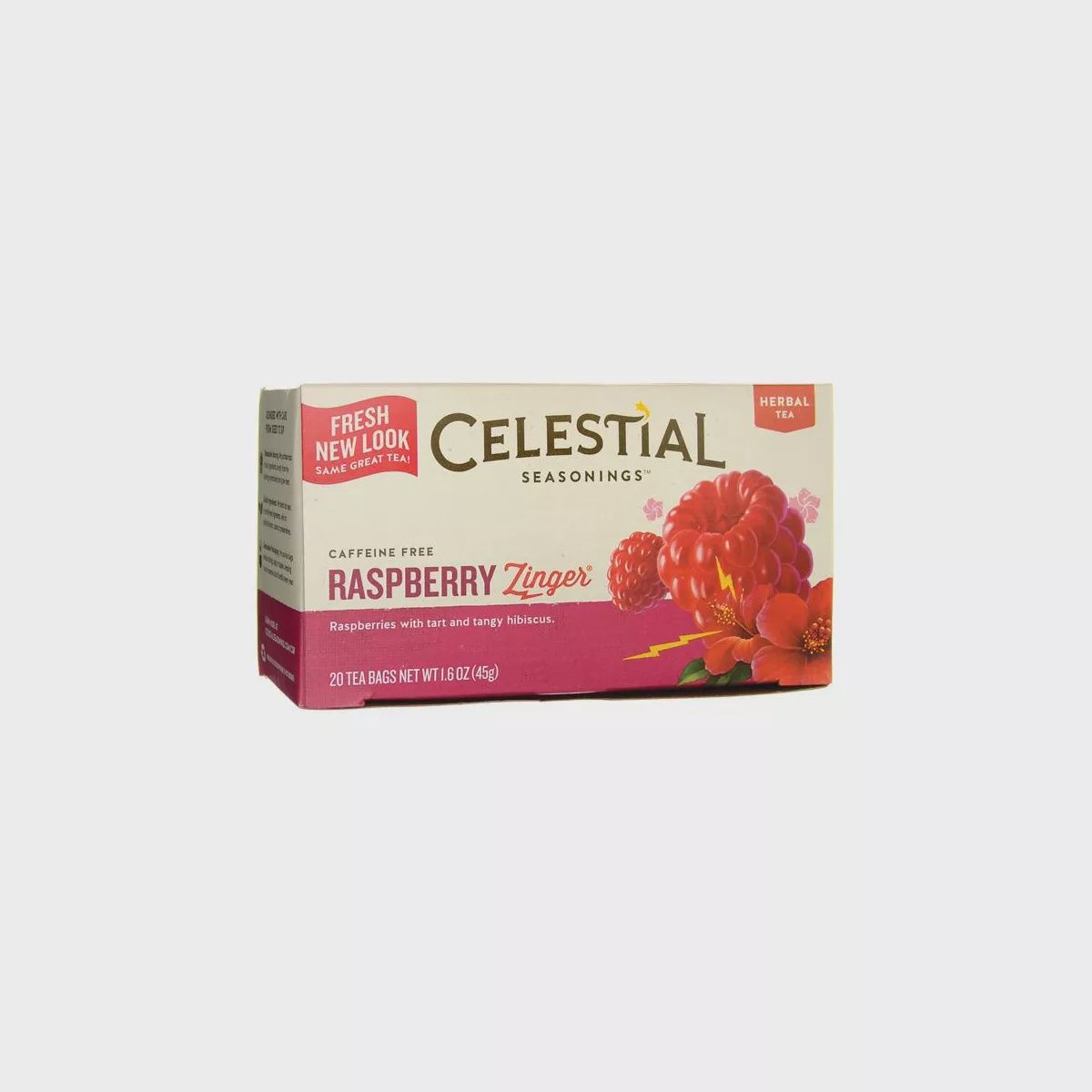CELESTIAL SEASONINGS , Herbal Tea, Raspberry Zinger, Caffeine Free