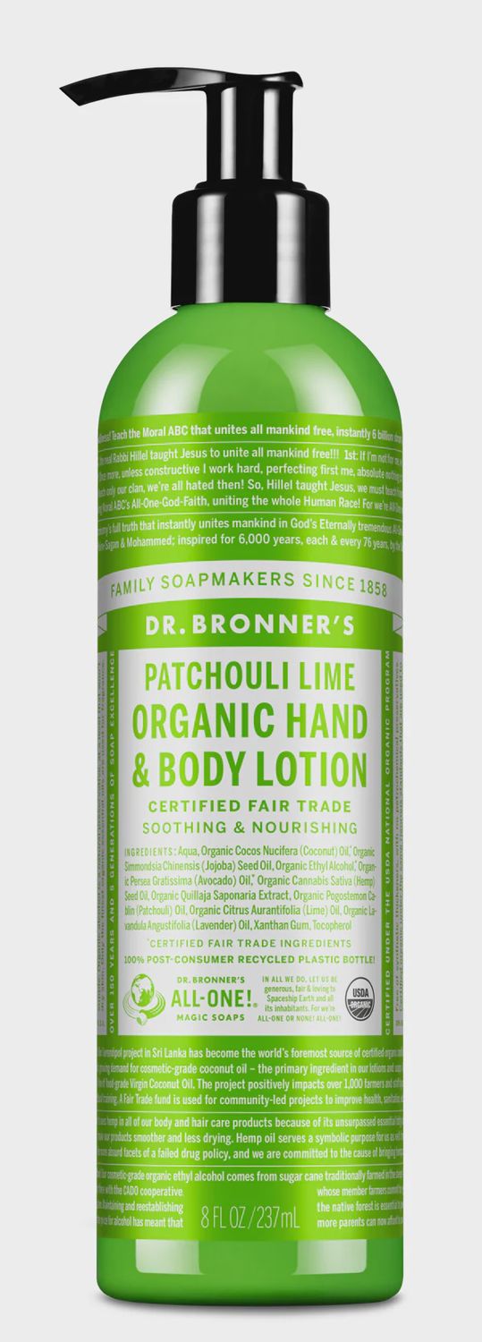 Dr Bronner , Organic Lotion- Patchouli Lime