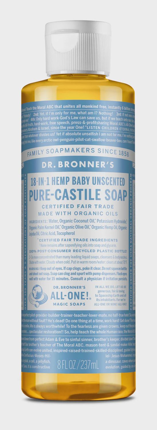 Dr Bronner , Baby Unscented Pure-Castile Soap