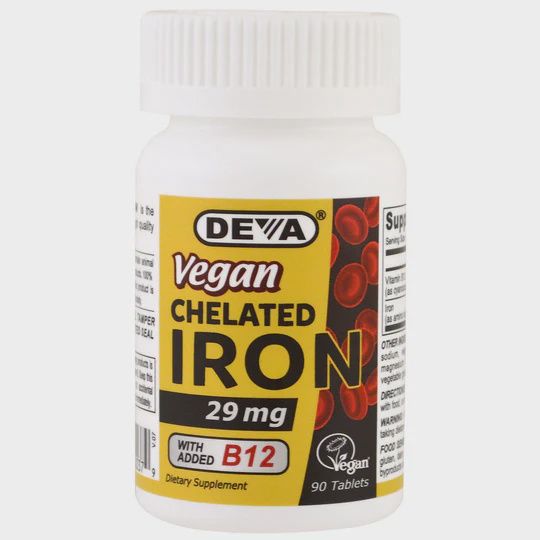 Deva , Vegan Chelated Iron 29Mg 90Tab Deva , Vegan Chelated Iron 29Mg 90Tab