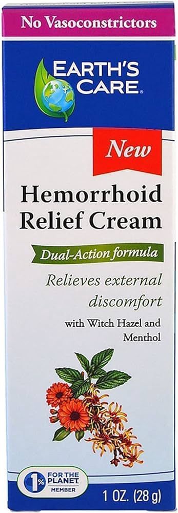 Earth'S Care,  Hemorrhoid Relief Cream 1 Oz.
