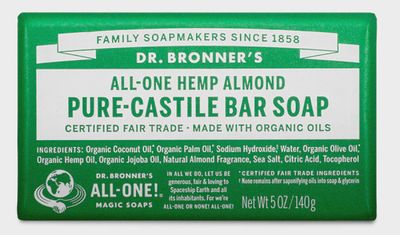 Dr Bronner , Pure Castile Soap Bar- Almond Dr Bronner , Pure Castile Soap Bar- Almond
