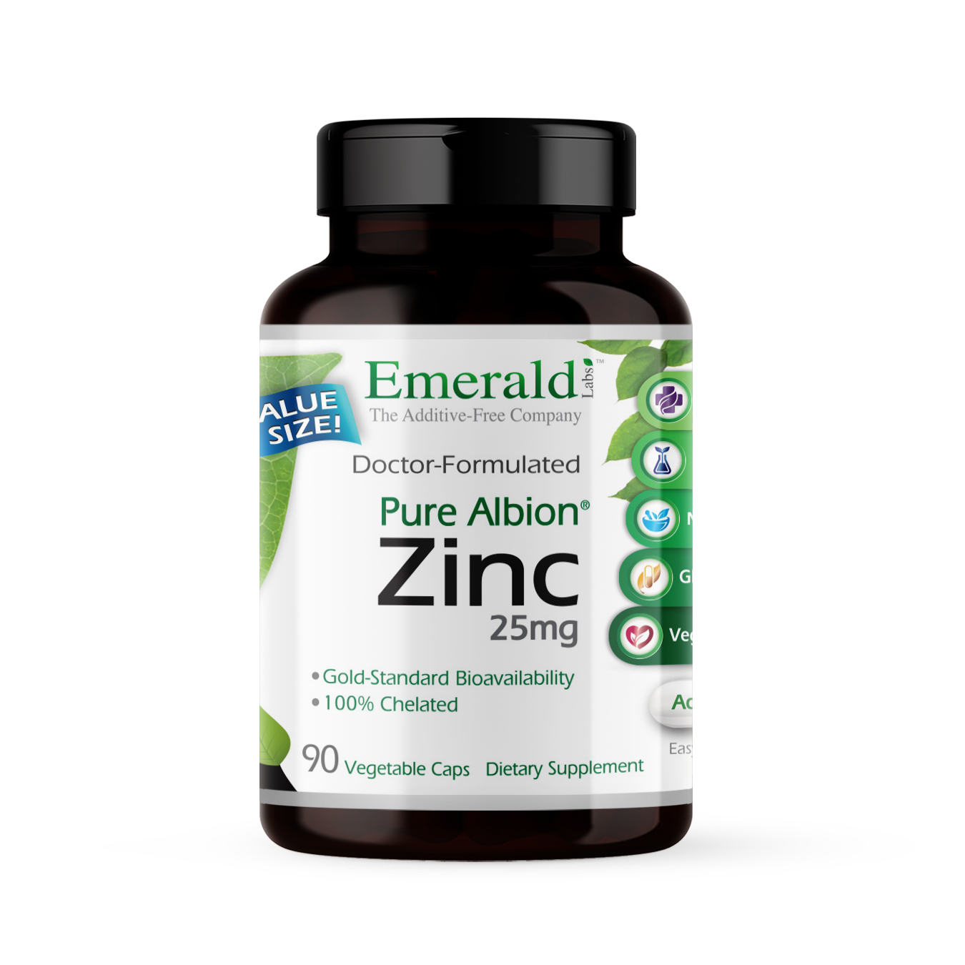 Emerald , Zinc 25 Mg - 90 Vcaps Vegan