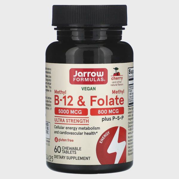 Jarrow , Methyl B-12 & Methyl Folate, Cherry Flavor Jarrow , Methyl B-12 & Methyl Folate, Cherry Flavor