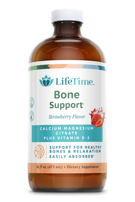 Lifetime , Lifetime, Bone Support, Calcium Magnesium Citrate Plus Vitamin D-3, Strawberry, 16 Oz