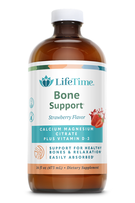 Lifetime , Lifetime, Bone Support, Calcium Magnesium Citrate Plus Vitamin D-3, Strawberry, 16 Oz