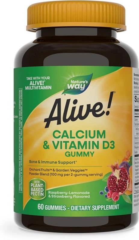 Natures Way , Alive! Calcium + D3 Gummies / 60 Ct Natures Way , Alive! Calcium + D3 Gummies / 60 Ct