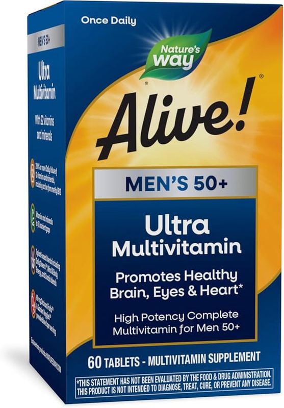 Natures Way , Alive! Once Daily Men’S 50+ Ultra Potency / 60 Tabs