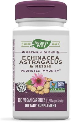 Natures Way , Echinacea Astragalus & Reishi / 100 Veg Capsules