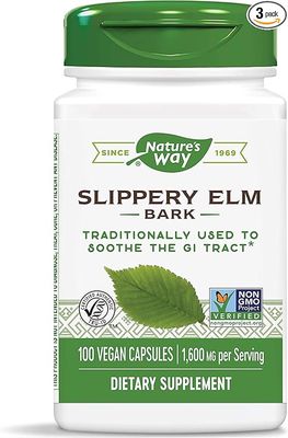 Natures Way , Slippery Elm Bark / 100 Veg Capsules