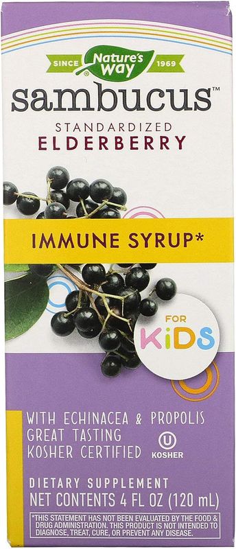 Natures Way, Sambucus Elderberry Kid's Immune Syrup 4 Oz.