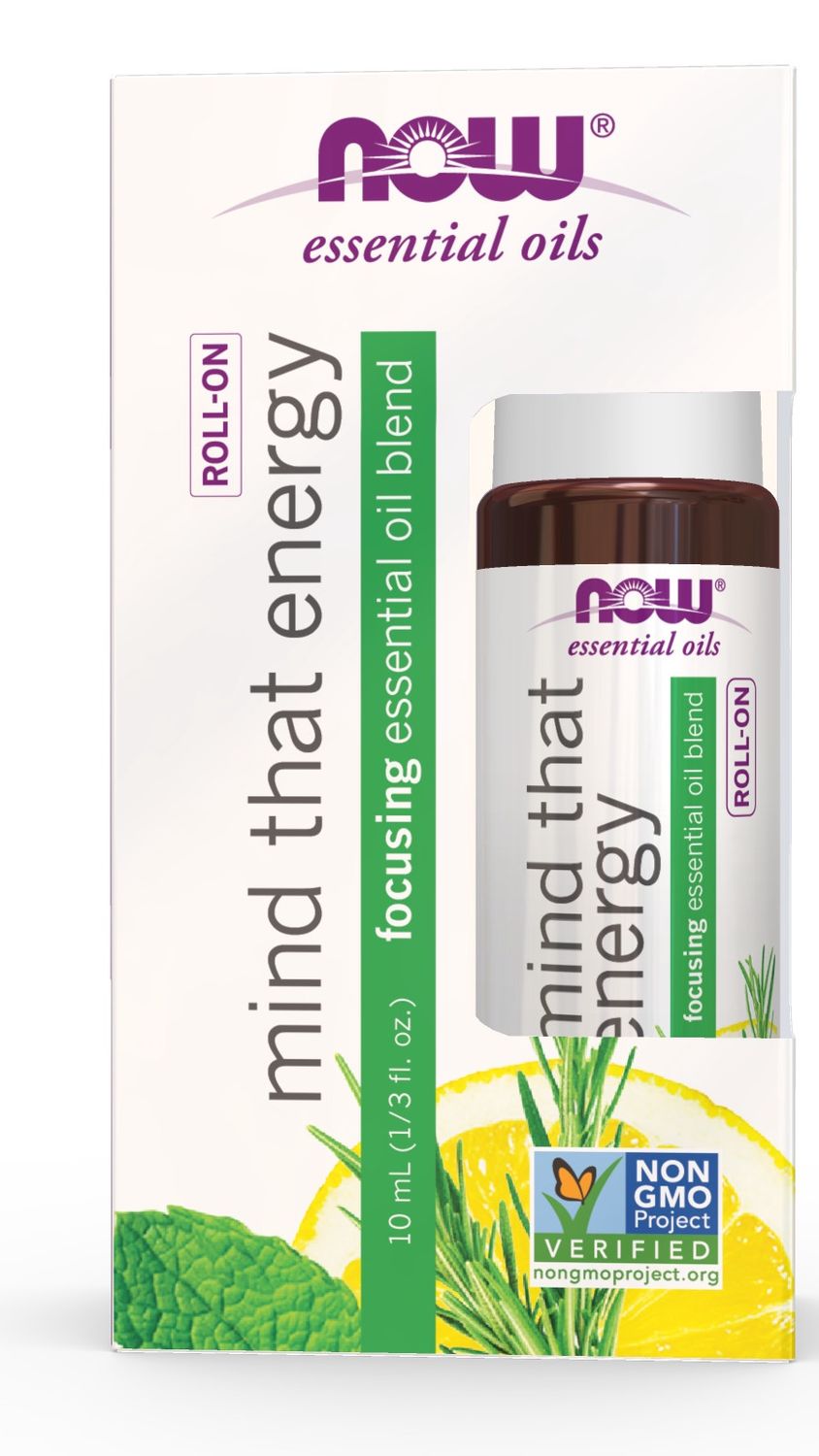 Now Essential Oils , Mind That Energy Essential Oil Blend Roll-On - 10 Ml