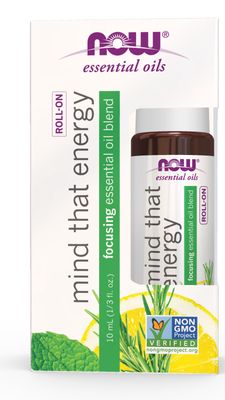 Now Essential Oils , Mind That Energy Essential Oil Blend Roll-On - 10 Ml