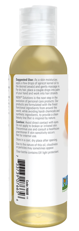 NOW Solutions, Apricot Kernel Oil, Hair Moisturizer, Rejuvenating Skin Oil, Softens Fine Lines, 16-Ounce