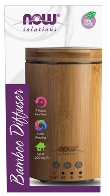 Now Essential Oils , Ultrasonic Real Bamboo Essential Oil Diffuser