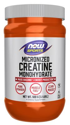Now Sports , Creatine Monohydrate, Micronized Powder - 1.1 Lbs. (500 G)