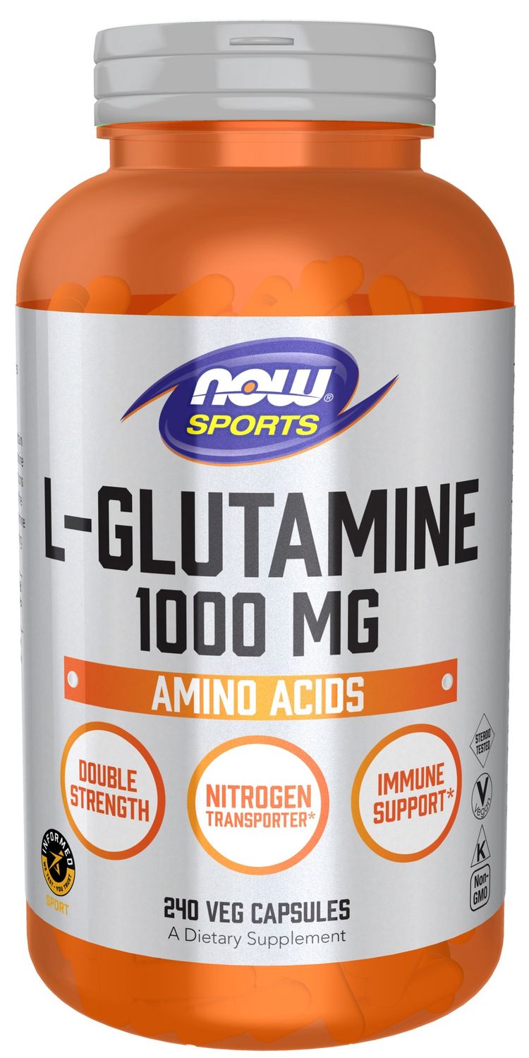 Now Sports , L-Glutamine, Double Strength 1000 Mg - Veg Capsules