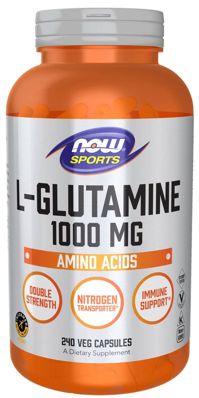 Now Sports , L-Glutamine, Double Strength 1000 Mg - Veg Capsules