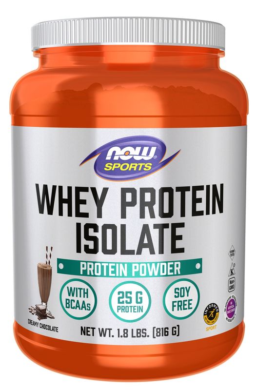 Now Sports , Whey Protein Isolate, Creamy Chocolate Powder - 1.8 Lbs.