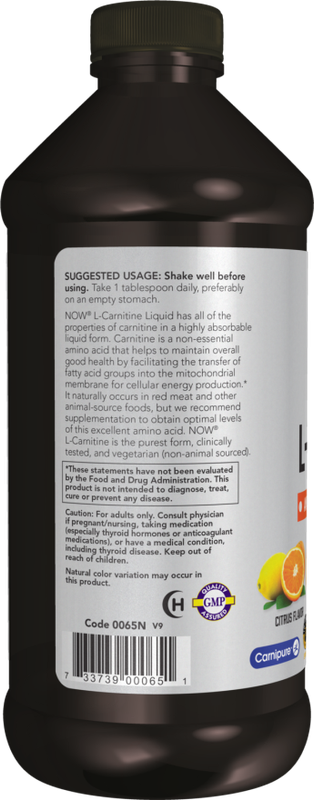 Now Sports, Liquid L-Carnitine 1000 Mg Citrus Flavor 32 Fl. oz.