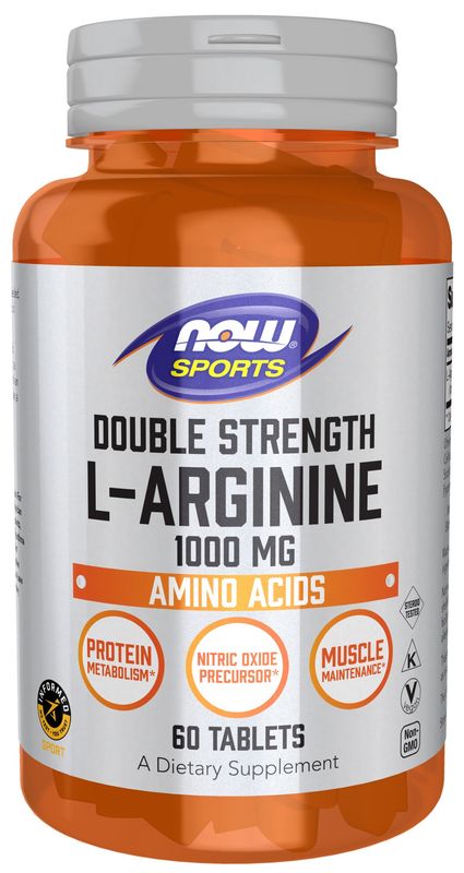 Now Sports , L-Arginine 1000 Mg, Double Strength - Tablets