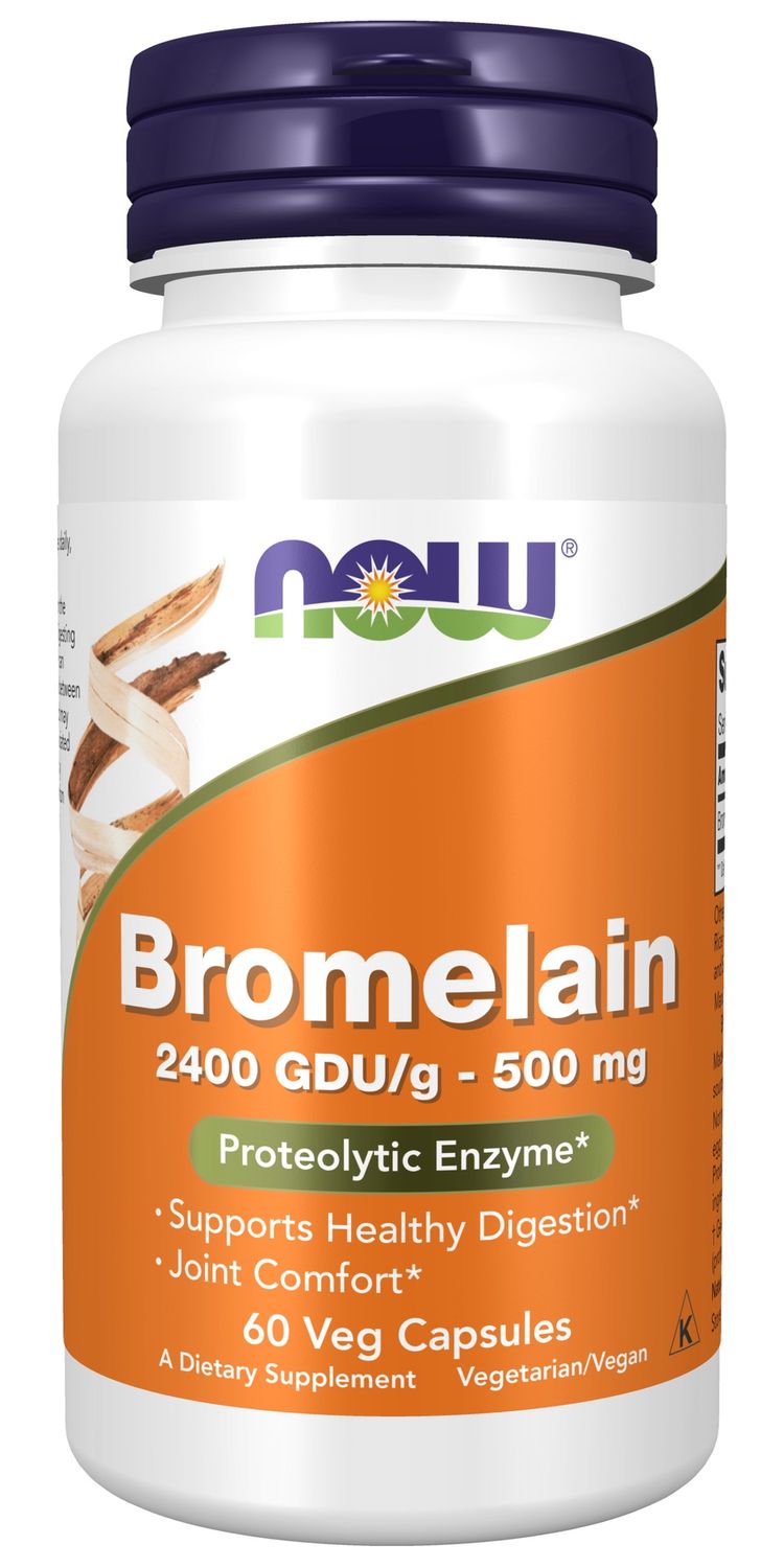 Now Supplements , Bromelain 500 Mg - Veg Capsules