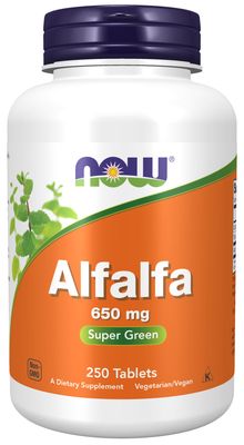 Now Supplements , Alfalfa 650 Mg - 250 Tablets Now Supplements , Alfalfa 650 Mg - 250 Tablets